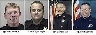 OPD–Sgt. Mark Dunakin, Officer John Hege, Sgt. Daniel Sakai, Sgt. Ervin Romans 