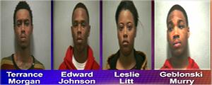 Terrance Morgan and Edward Johnson, both 19; and Leslie Litt and Geblonski Murray