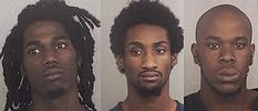 Britton Blackwood, 19, Kinshon Johnekins, 19, and Frankie Lee Gatlin, Jr., 20